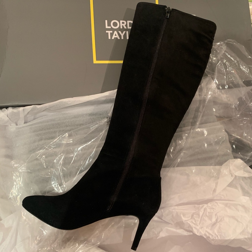 NWT and Box! Black Suede Boots